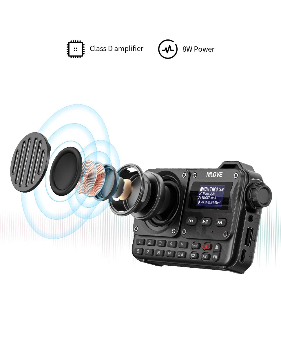 MLOVE BV800 Super-Portable Bluetooth Speaker with FM Radio