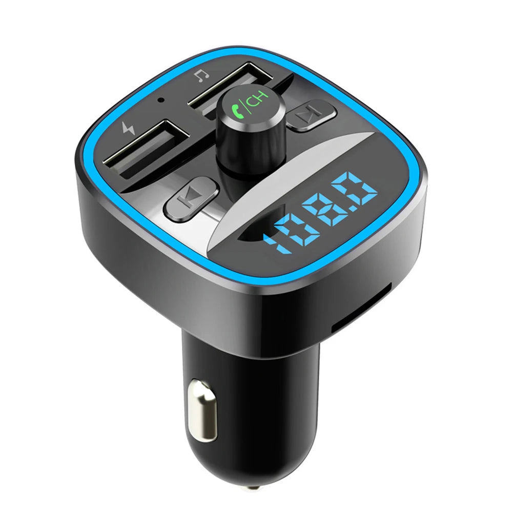 FM Transmitter Car Bluetooth-compatible 5.0 Audio Receiver MP3 Player Dual USB