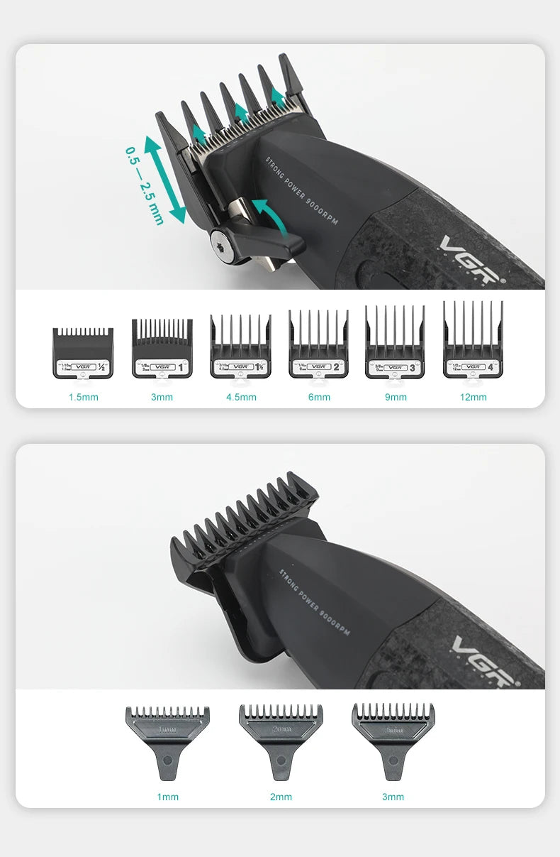 VGR Hair Trimmer Professional Hair Cutting Machine 9000 RPM