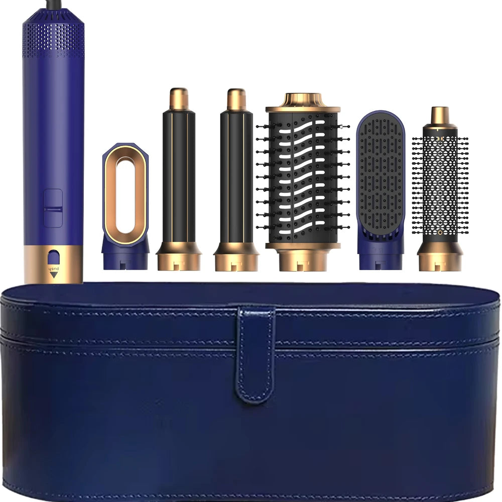 6 in 1 Hair Dryer Brush Detachable Airflow Comb Curler Straightening Brush Heat Control Styler for Smooth Hair