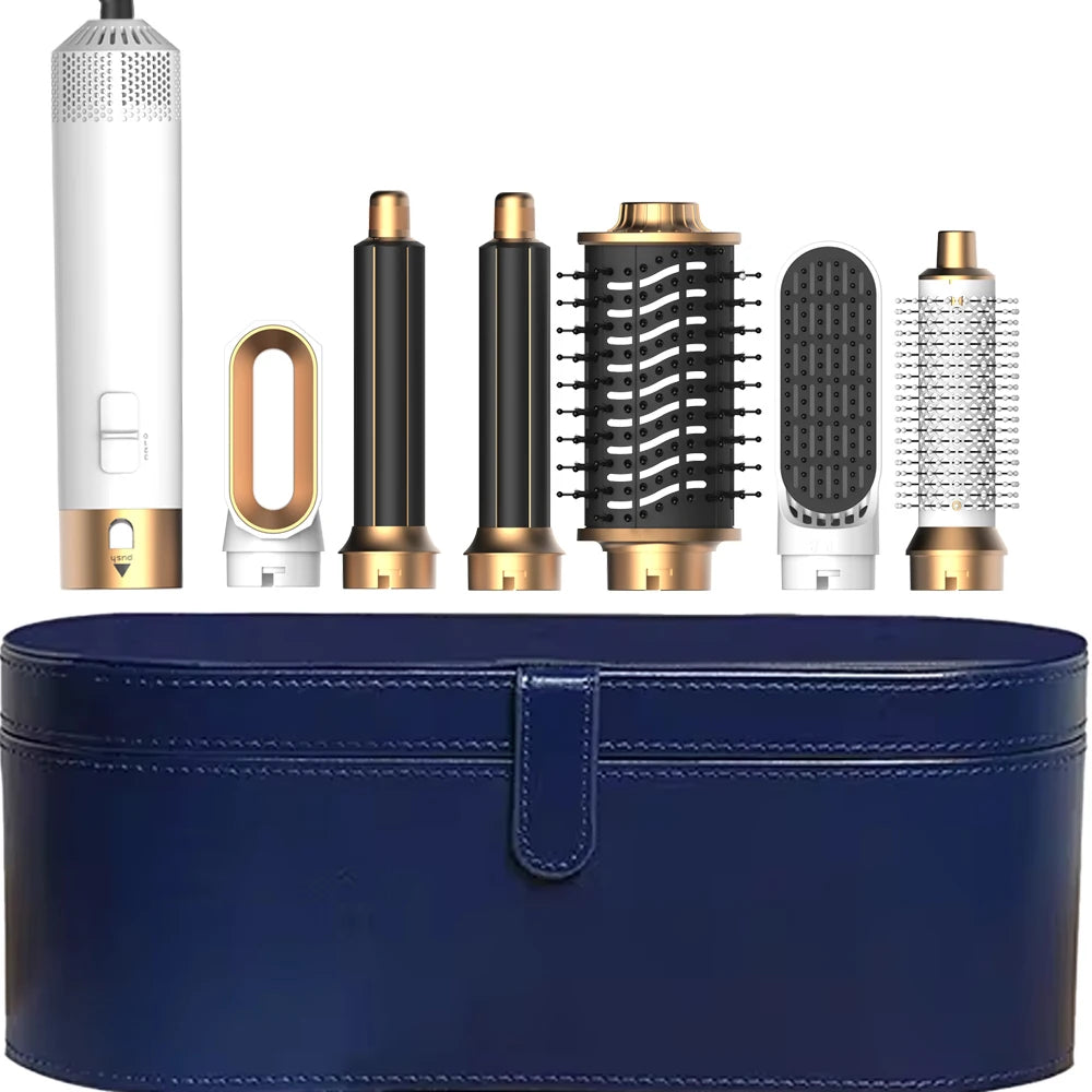 6 in 1 Hair Dryer Brush Detachable Airflow Comb Curler Straightening Brush Heat Control Styler for Smooth Hair