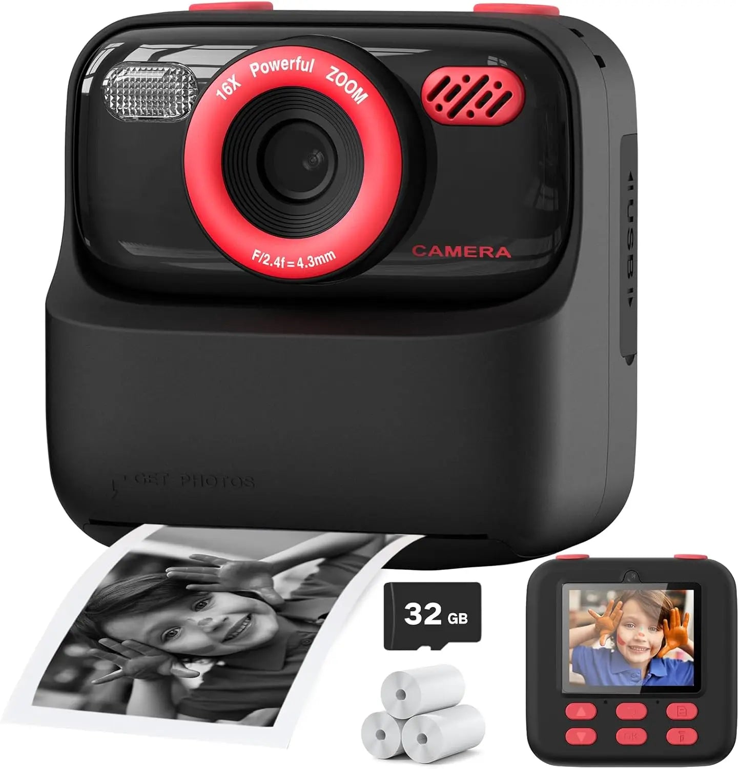 AMORUS Kids Camera Instant 1080P HD