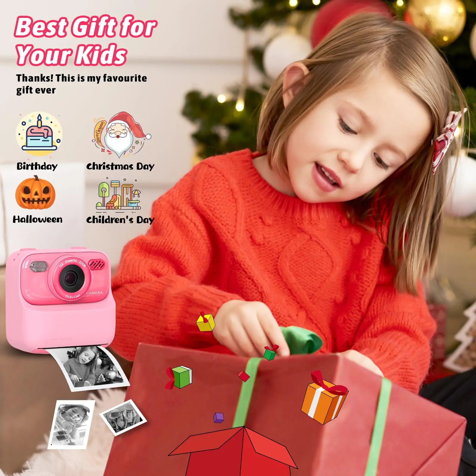 AMORUS Kids Camera Instant 1080P HD