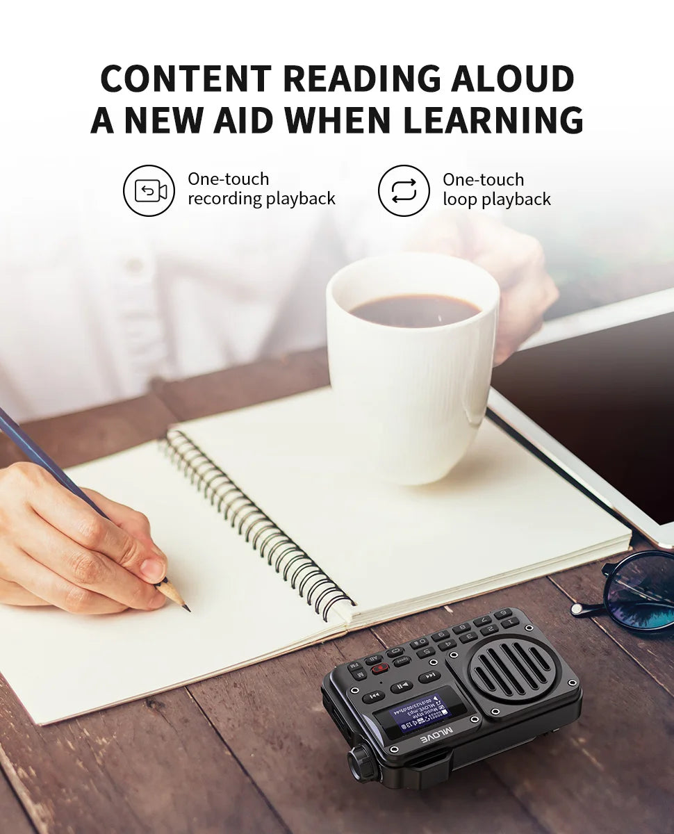 MLOVE BV800 Super-Portable Bluetooth Speaker with FM Radio