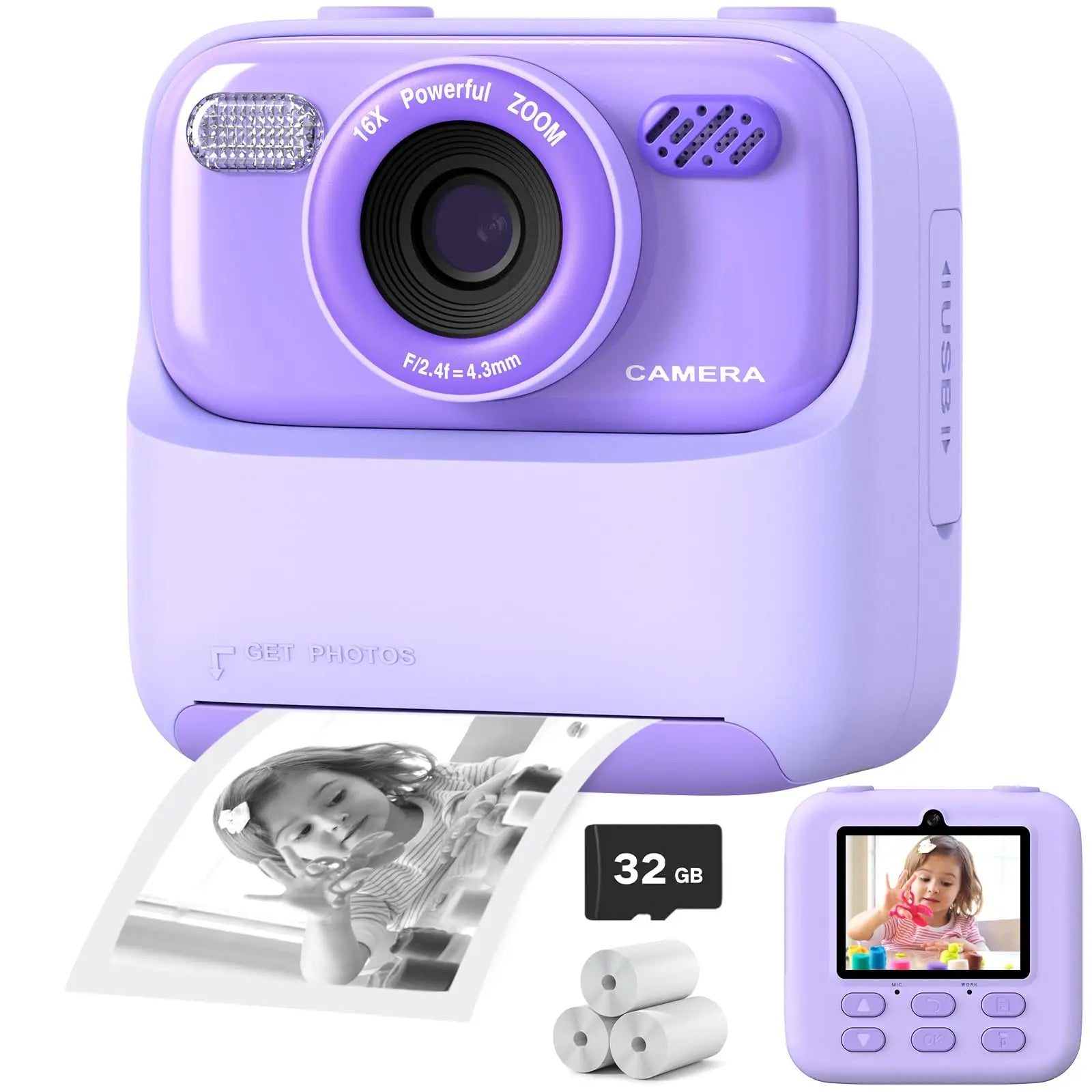 AMORUS Kids Camera Instant 1080P HD