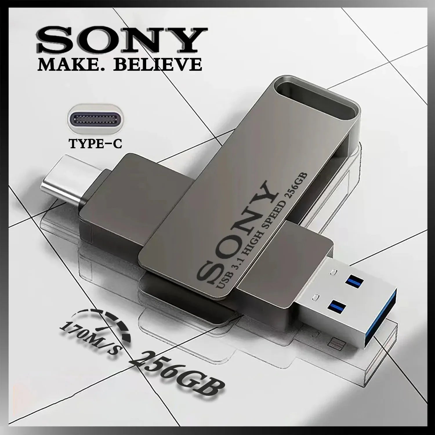 SONY USB PenDrive High Speed Type C Flash Drive Metal Pendrive