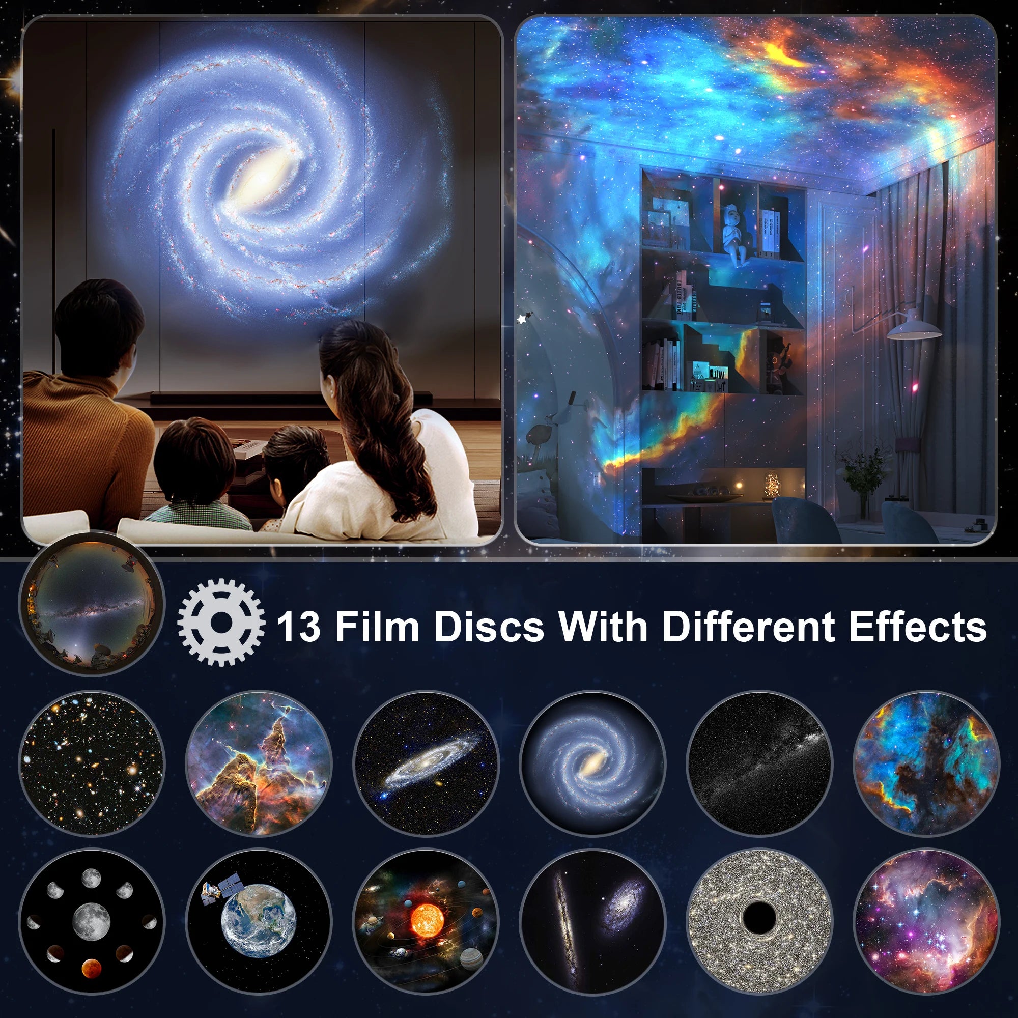 13 in 1 Star Projector, Planetarium Galaxy Projector for Bedroom, Aurora Projector, Night Light Projector for Kids Adults