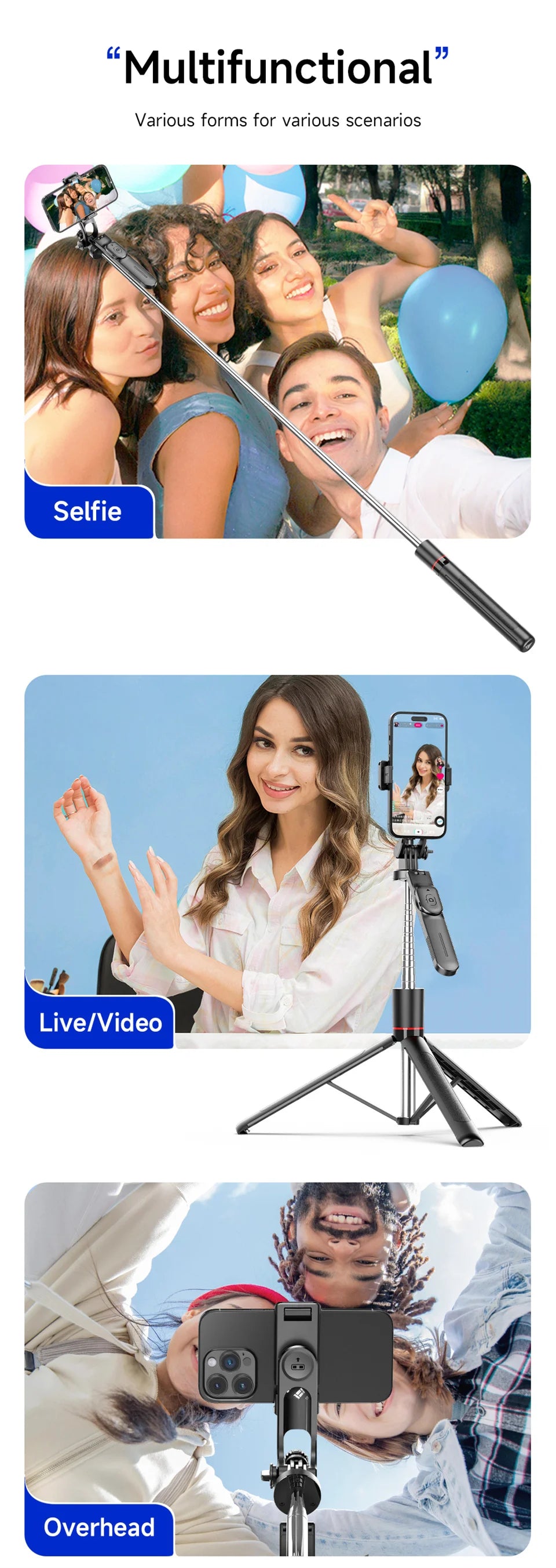 Selfie Stick Tripod with 1708mm