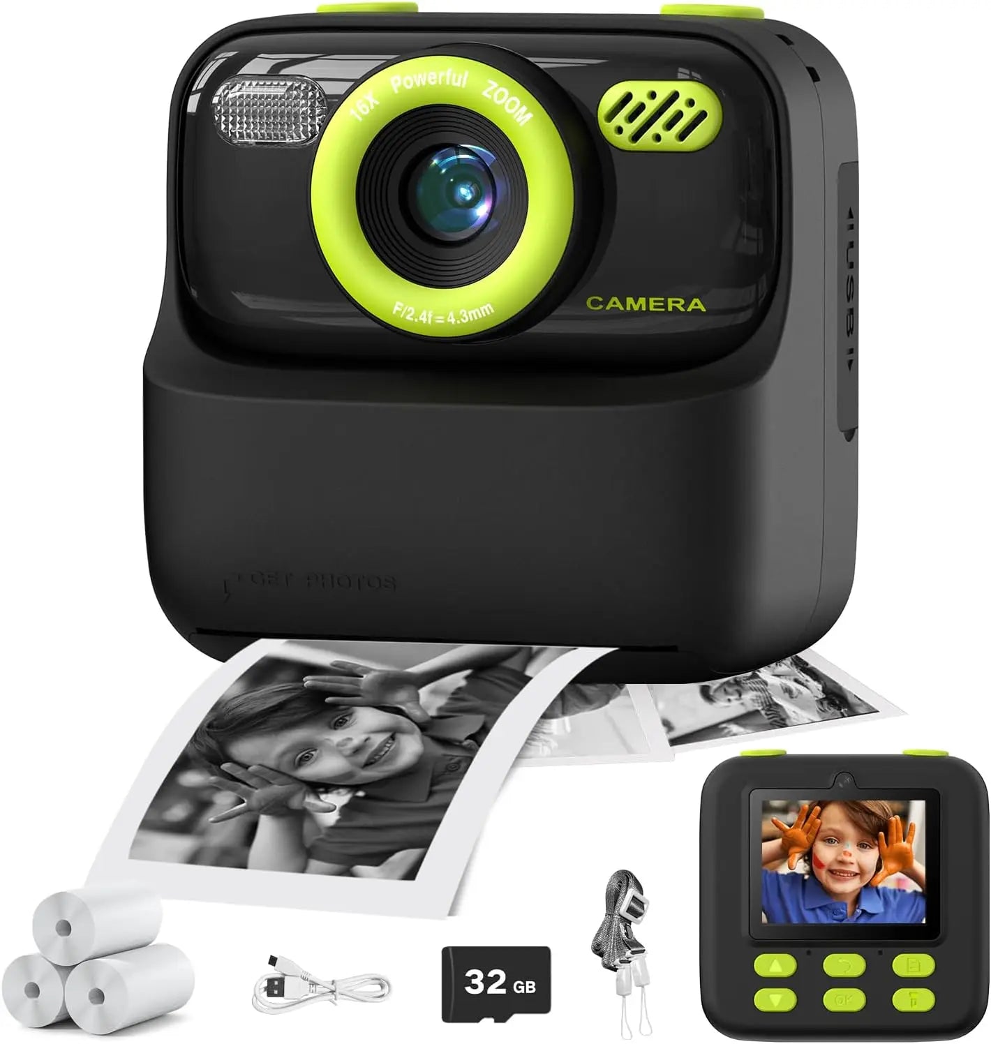 AMORUS Kids Camera Instant 1080P HD