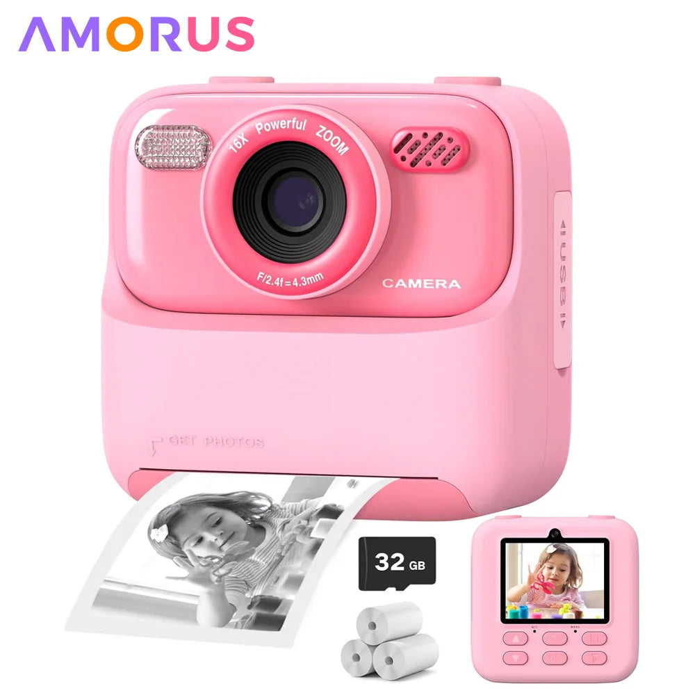 AMORUS Kids Camera Instant 1080P HD