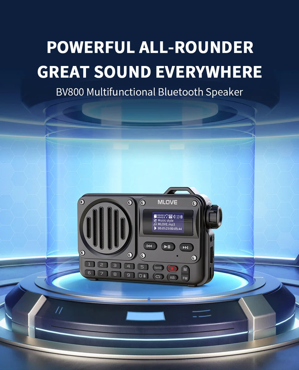 MLOVE BV800 Super-Portable Bluetooth Speaker with FM Radio