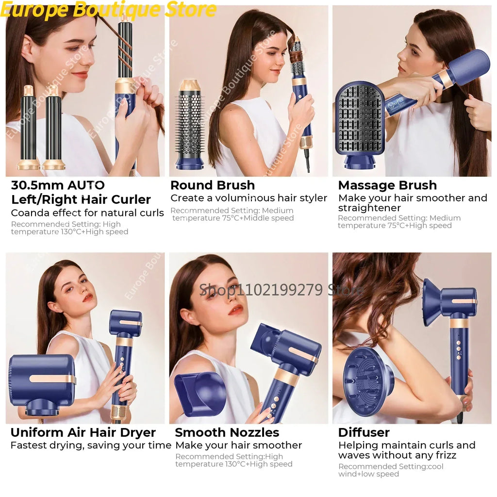 7 In 1 Hair Dryer Brush Brushless High Speed Hair Dryer with Diffuser