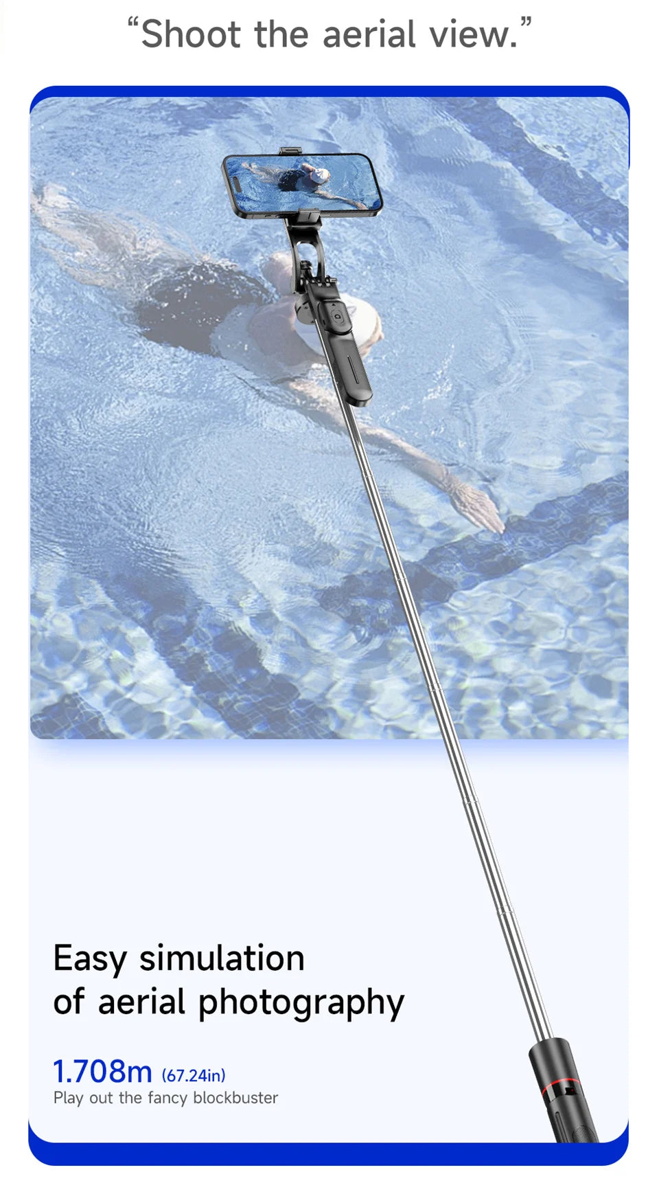 Selfie Stick Tripod with 1708mm