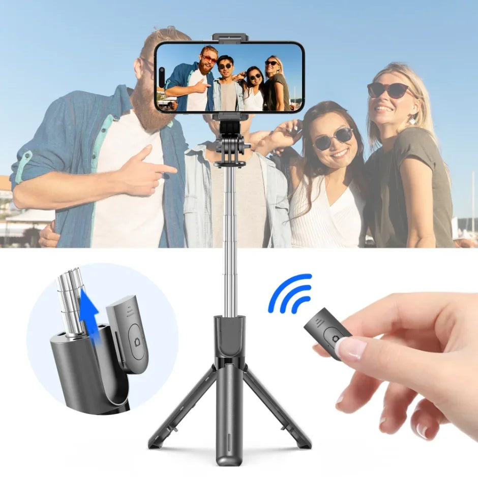 Portable Mini Selfie Stick Tripod  Bluetooth Remote For Live Broadcast