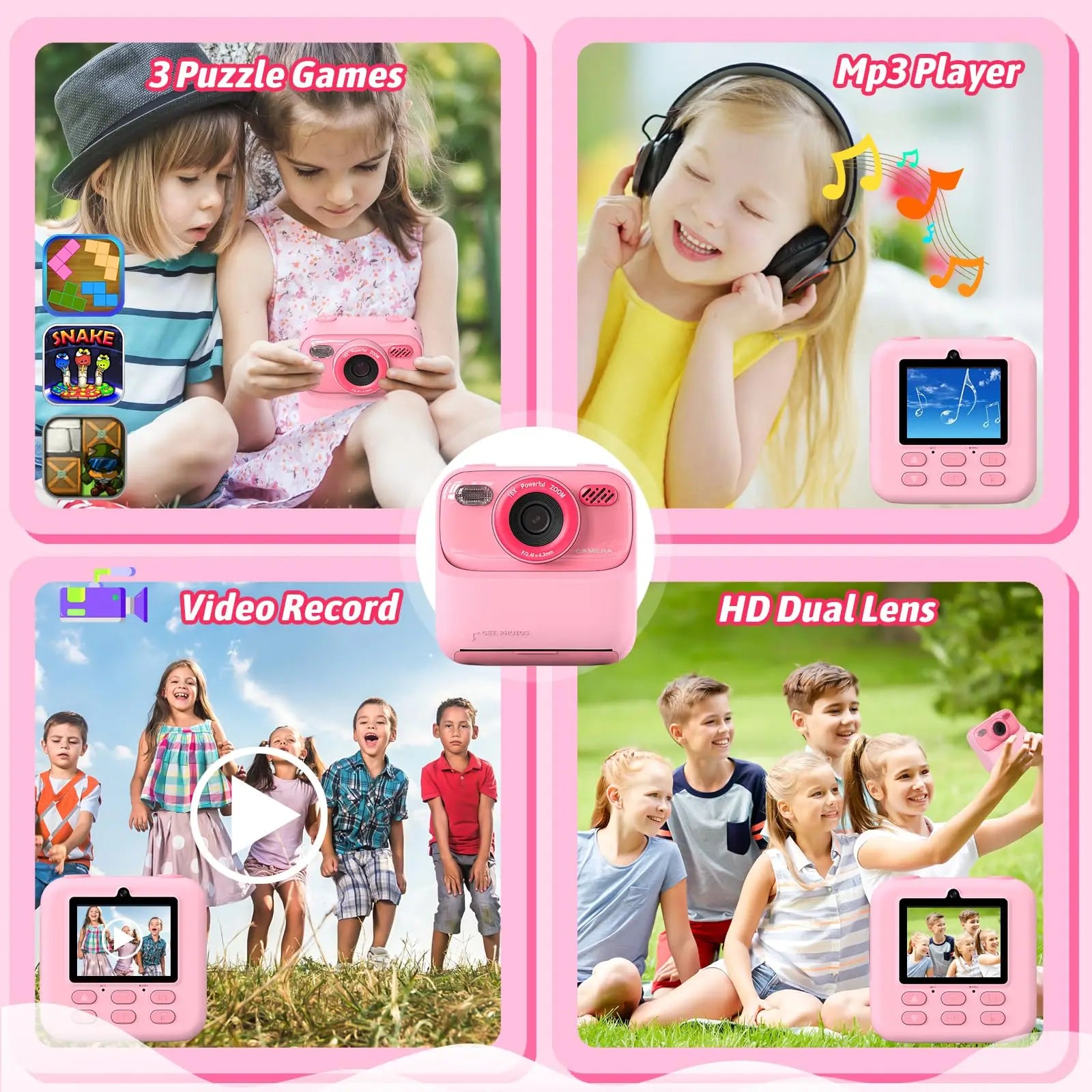 AMORUS Kids Camera Instant 1080P HD