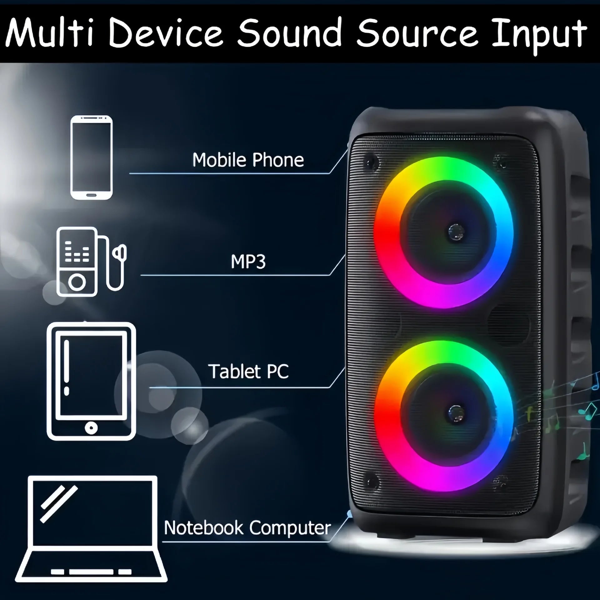 Karaoke Radio FM Bluetooth Speaker Portable Wireless