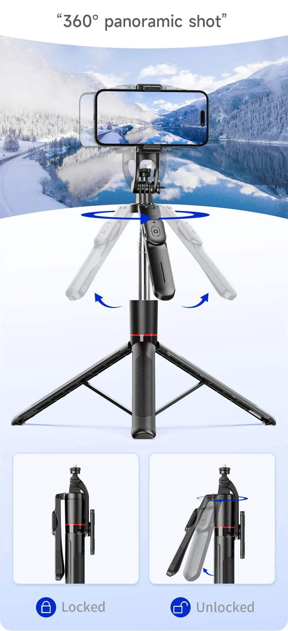 Selfie Stick Tripod with 1708mm
