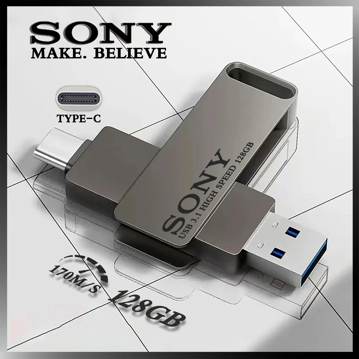 SONY USB PenDrive High Speed Type C Flash Drive Metal Pendrive