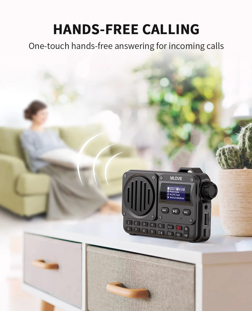 MLOVE BV800 Super-Portable Bluetooth Speaker with FM Radio