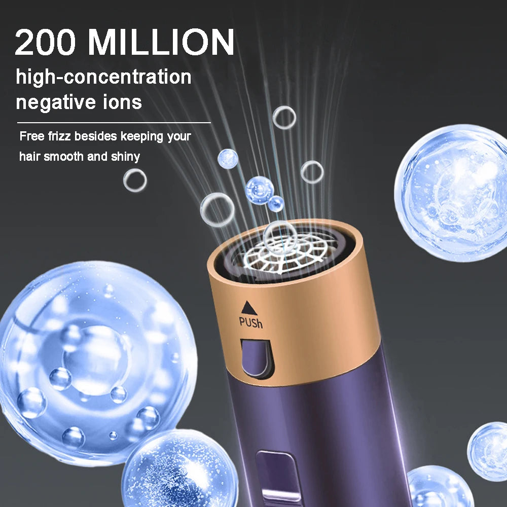 6 in 1 Hair Dryer Brush Detachable Airflow Comb Curler Straightening Brush Heat Control Styler for Smooth Hair