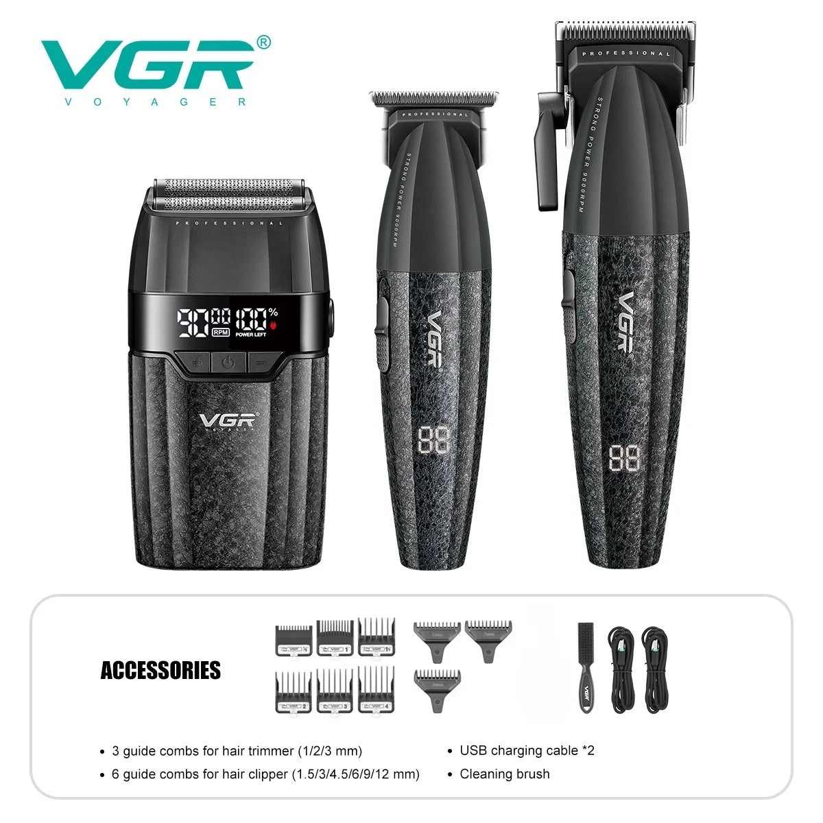 VGR Hair Trimmer Professional Hair Cutting Machine 9000 RPM