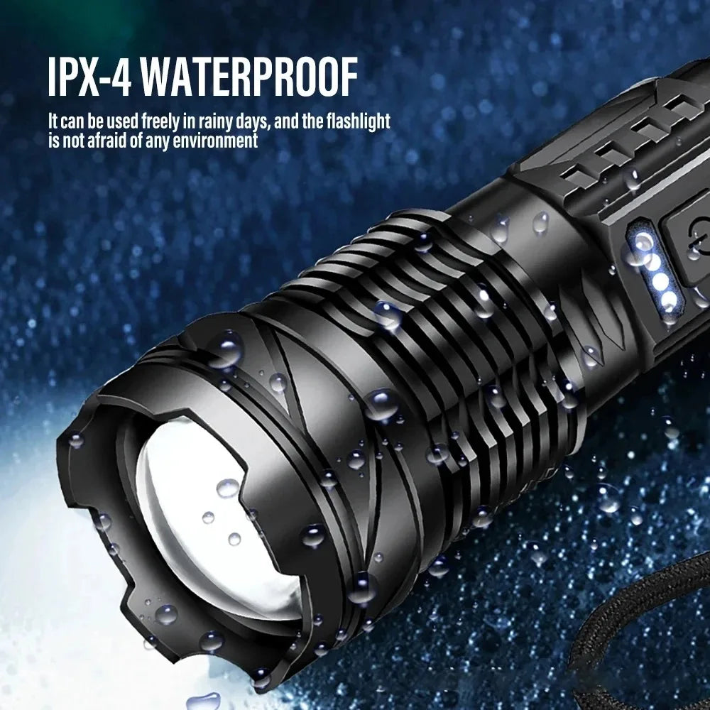 Powerful XHP50 LED Flashlight 18650 Torch Waterproof