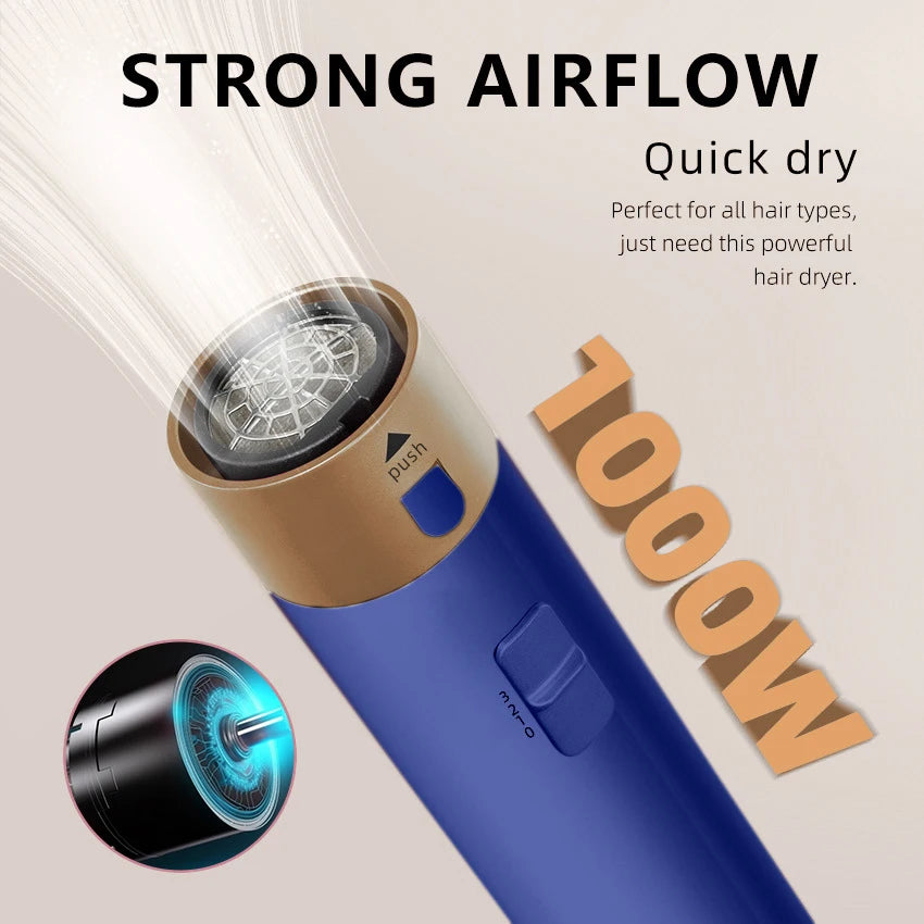 6 in 1 Hair Dryer Brush Detachable Airflow Comb Curler Straightening Brush Heat Control Styler for Smooth Hair
