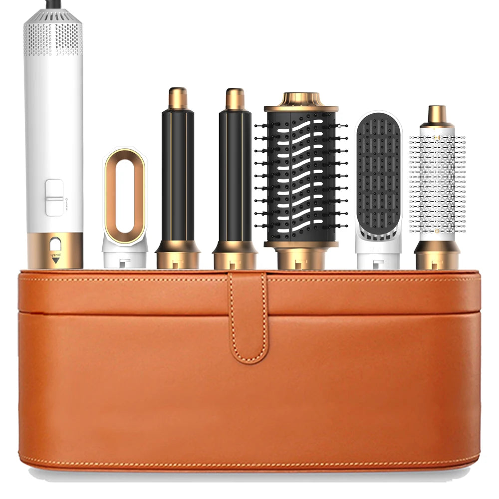 6 in 1 Hair Dryer Brush Detachable Airflow Comb Curler Straightening Brush Heat Control Styler for Smooth Hair