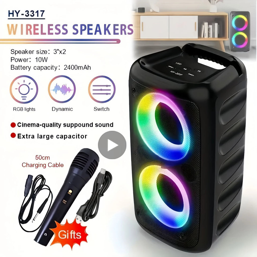 Karaoke Radio FM Bluetooth Speaker Portable Wireless