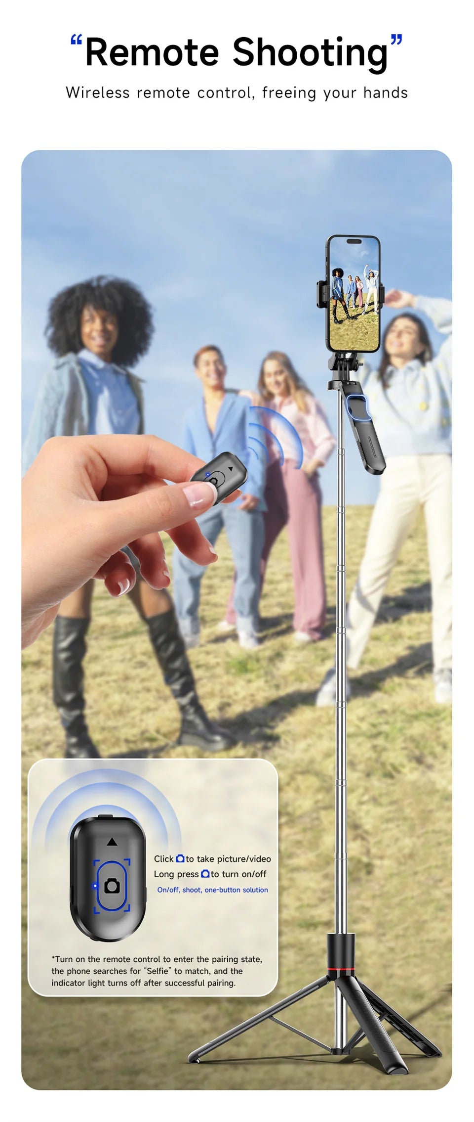 Selfie Stick Tripod with 1708mm