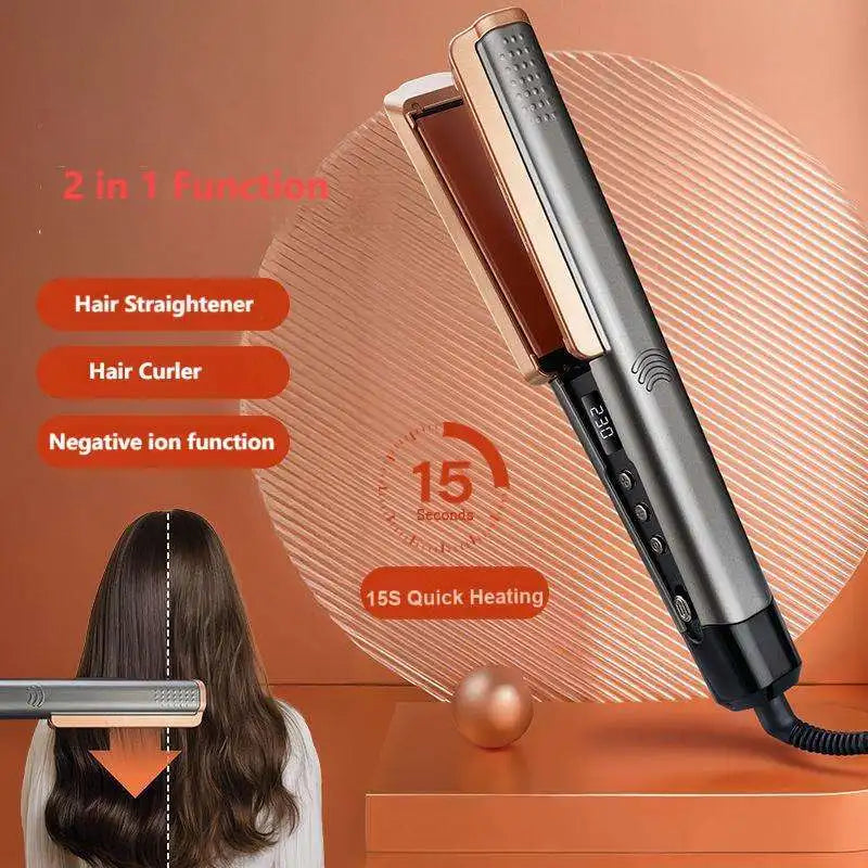 2-in-1 electric hair dryer and straightener for quick heating