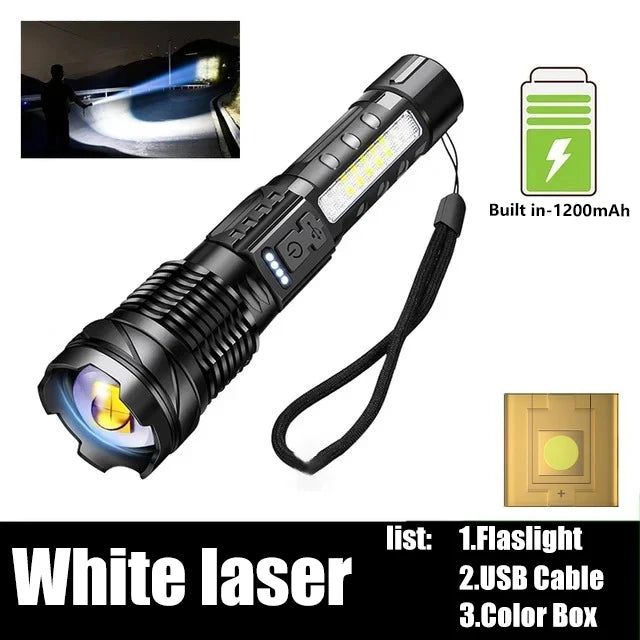 Powerful XHP50 LED Flashlight 18650 Torch Waterproof