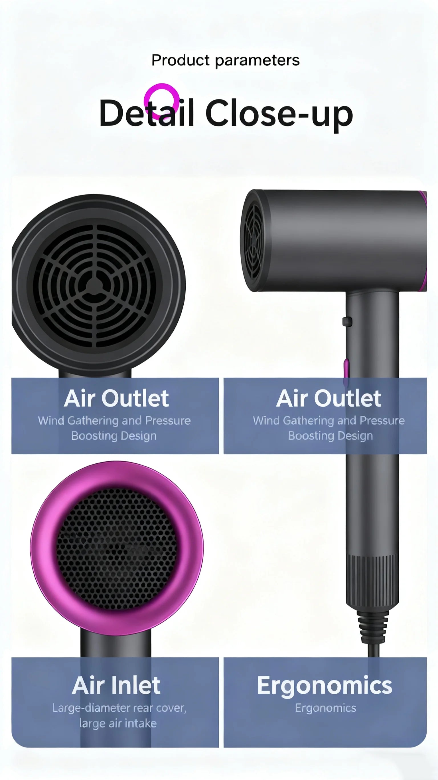 Home Use High Power Hair Dryer with Cold And Hot Air