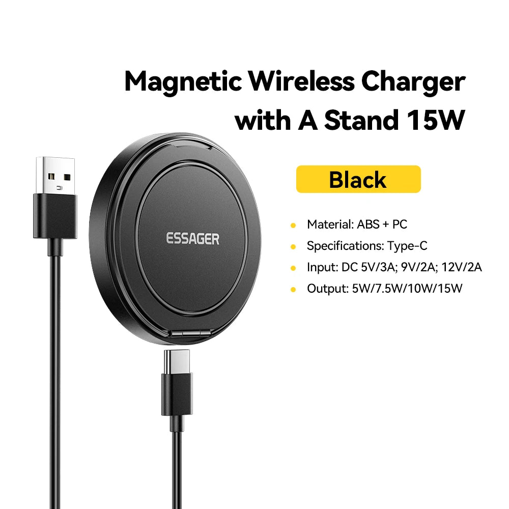 Essager Magnetic Wireless Charger With Holder 15W