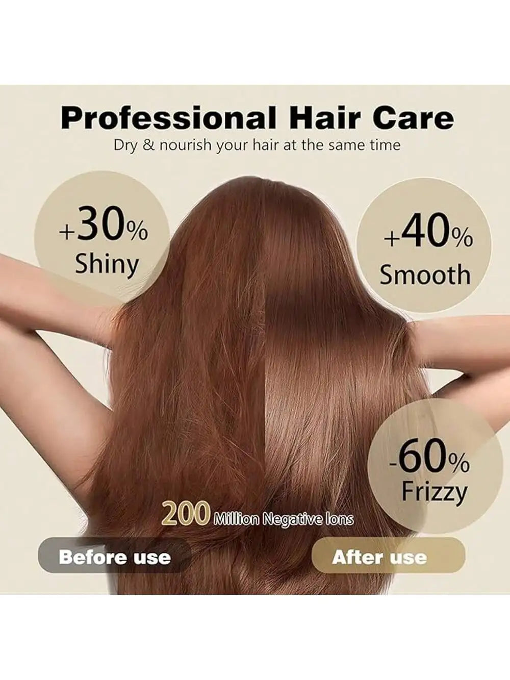 Hair Dryer, Suitable for Straight and Curly Hair, Portable Design,1800W High Power