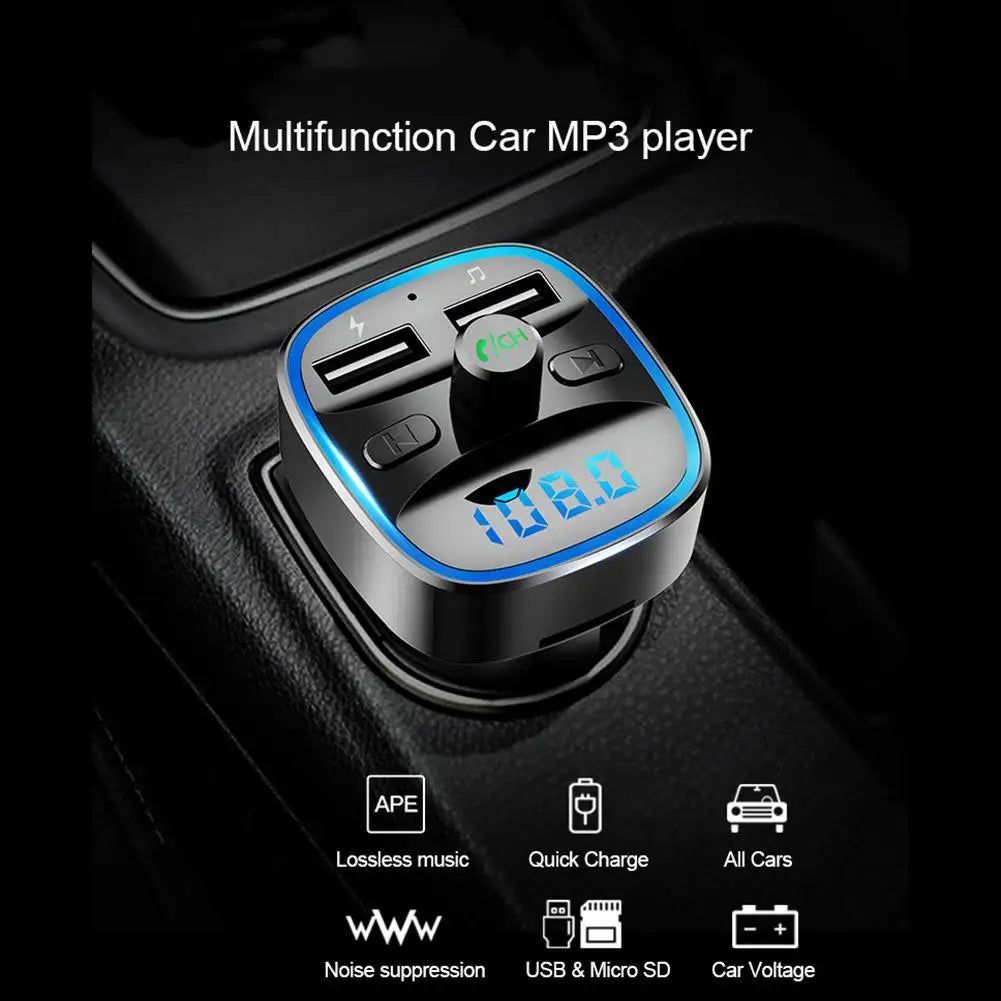 FM Transmitter Car Bluetooth-compatible 5.0 Audio Receiver MP3 Player Dual USB